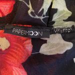 Pretty Little Floral Red Roses Black Sheer Bodysuit Ruffle cold shoulder women M Size M Photo 3