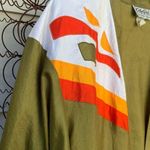 Vintage 80s olive green windbreaker open front jacket Size L Photo 1