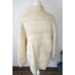 Jones New York Vintage Handknit Cream Chunky Knit 1/4 Zip Up Sweater Wool/Mohair Photo 1