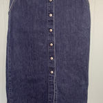 Levi Strauss Co Womens Denim Maxi Skirt Dark Wash Button Front Size 8 Blue Photo 0
