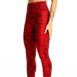 Lululemon Red Snake Skin print high waisted Cropped leggings Photo 6