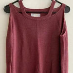 Pink Rose Pink Republic Burgundy Cold Shoulder Lightweight Sweater - Women’s Medium Photo 0