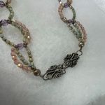 Boutique Multi- strand looped faceted crystal beads sterling silver ornate clasp Photo 1