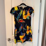 Milly  Floral Abstract Mini Short Sleeved Cocktail Dress | Size 2 Photo 2