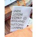 A3 Pied à Terre Brown Plaid Linen Cotton Midi Skirt England Size 12 Photo 3