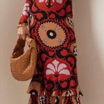 Johanna Ortiz Artful Dream Long Sleeve Square Neck Midi Dress Red Size M Photo 0