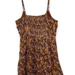 Urban Outfitters  Kamaryn Printed Mini Dress Brown Floral Boho 70s Sz Medium Photo 9