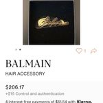 Balmain Hair Slide Signature Logo (Gold) Photo 4