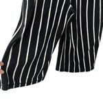 Eileen Fisher Large Black White Stripe Jersey Pull On Cropped Wide Leg Pants Photo 6