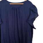 SheIn 💥  Curve Blue Flutter Sleeve Checkered Top Photo 0