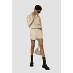 AMYLYNN Womens Darcie Hoodie‎ Vegan Leather Pocket Off White Sz Small Purple Photo 5