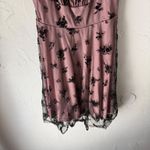 SheIn Whimsigoth Pink Floral Black Lace Trim Dress Spaghetti Strap Party Fairy Grunge Photo 4