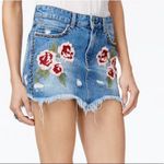 Free People Embroidered Denim Mini Skirt Photo 1