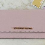 Michael Kors Jet Set Travel Blossom Pink Leather Flat Continental Wallet Photo 0