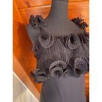 Free People  Black Ruffle Top Bodysuit sz S Photo 1