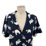 Modcloth  Susan Bee Anthony Dress Polar Bear Print Navy Blue White Size US 8‎ Photo 1