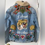 Gucci Authentic Shearling Embroidered Denim Jacket 🦁 Photo 8