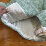 ZARA New Luxury Preppy Green Long Sleeves Round Neck Textured Crop Blazer Sz XL Photo 11