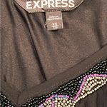 EXPRESS  Black Purple Beaded Flowy Fairy Whimsigoth Party Dress Women’s XS LBD Photo 2