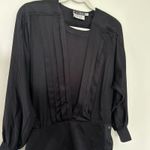 Vintage Escada Margaretha Ley Black Silk Blouse Long Sleeve Front Pleats Sz 36 Photo 2