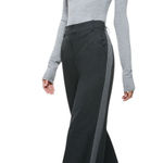 Alice + Olivia NWT  Mal Pants Mid Rise Side Stripe Gray Straight Leg Trousers 0 Photo 0