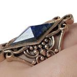 BARSE  Genuine Lapis Lazuli Stone Ornate Bronze Band Ring Sz 7.5. HTF Photo 1