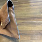 Leather Suede Envelope Clutch Bag Tan Gray Neutral Bow Vintage Bohemian Festival Brown Photo 7