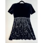 Unbranded Vintage Black Velvet Dress Burnout Floral A Photo 4