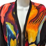 VTG Dilemma by Dhun Shroff 100% Silk Abstract Art To Wear Kimono Cardigan OS NWT Size undefined Photo 3