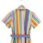 Christopher John Rogers x Target Rainbow Stripe Belted Shirt Dress Size 2 Cotton Red Photo 8