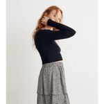 Madewell  Crewneck Long-Sleeve Tee Women's XS Black Fine Ribbed Supercrop NWT Photo 6