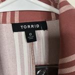 Torrid NWT  Pink Rose Stripe Light Weight Boyfriend Blazer Jacket Womens Large 12 Photo 5