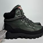 Hunter  Explorer Mid Lace Leather Trekking Boots in Olive/Black Photo 5