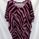 Wonderly NWT  Mauve and Dark Purple Zebra Print Tunic Top Size 1X. Model Blend Photo 0