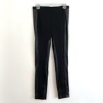 BCBGMAXAZRIA Caragh Faux Leather Panel Leggings Black Pull On Mixed Media Small Photo 2