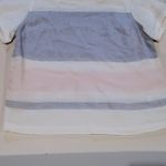 C&C California Striped Linen Blouse-Large-Shoulder Button Detail-Cuff Sleeve Photo 3