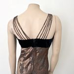All that jazz [Vintage] 90s  Small Brown Floral Print Satin Velvet Strappy Dress Photo 3