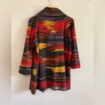 Ali Miles Southwestern Aztec Blanket Sweater/Jacket Size Large Cowl Neck Black Photo 3