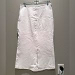 Le Jean White Denim Colette Midi Skirt Size Medium Photo 3