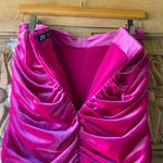 ZARA Pink Velvet Draped Ruched Mini Skirt Fuchsia Stretch Velour Size S Photo 7