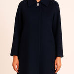 Vintage Navy Blue 100% Pure Wool Long Coat Size L/12 Size L Photo 0