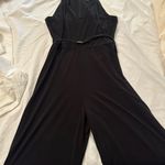 Dana Buchman  classic black jumpsuit size 10 belted wide leg Photo 3