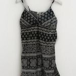 Vintage Y2K Mini Dress Babydoll Top Ruffles Striped Paisley Summer Boho Beach L Black Size L Photo 0