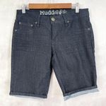Mudd Low Rise Denim Bermuda Shorts Juniors Size 9 Dark Wash Retro Summer Y2K Photo 0