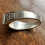 Love carved stamped sterling silver ring Photo 1