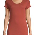 No Boundaries Burnt Orange Rust Everyday Basics Short Sleeve Scoop Neck T-Shirt Size Large Photo 0