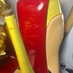 Christian Louboutin  Yellow and Cream High-Heels Photo 7