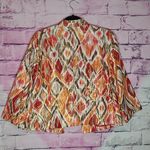 Chico's GOLD METALLIC FINISH CATS EYE PRINT LINEN BLEND OPEN FRONT JACKET 2 Photo 1