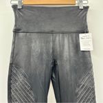 Spanx Faux Leather Mid Rise Moto Leggings in Very Black Size M Photo 3