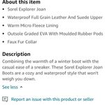 Sorel Explorer Joan Black/ Stone High Top leather boots sz 10 Photo 2